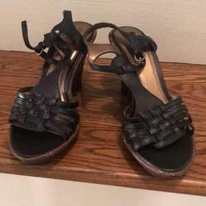 George black strappy wedges